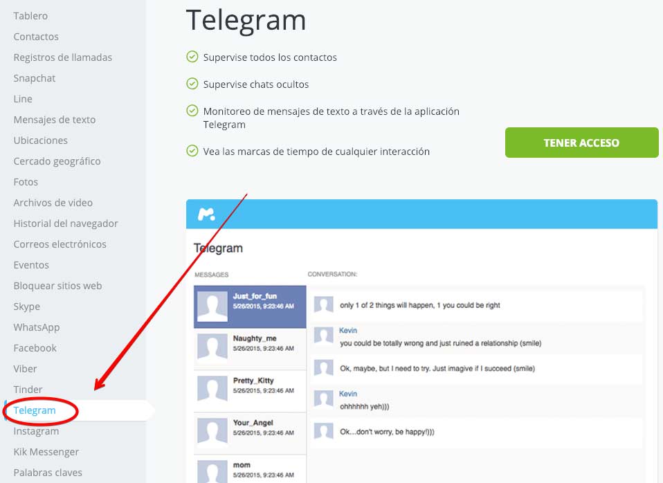 telegram espiar